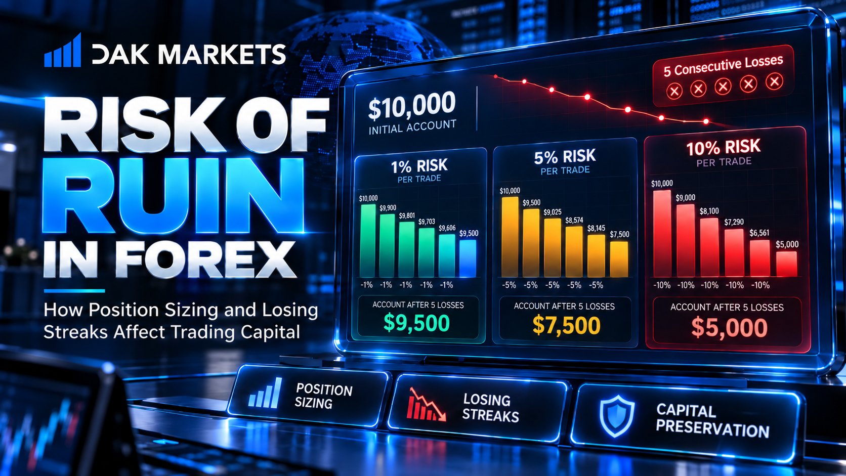 Risk of Ruin in Forex: How Position Sizing and Losing Streaks Affect Trading Capital